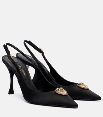 Dolce & Gabbana Devotion 90 satin slingback pumps