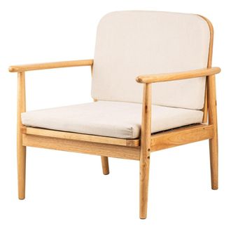 Nordlys Sill&oacute;n en madera y tejido beige