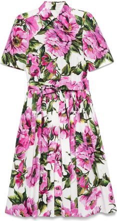 Dolce & Gabbana Abito midi con stampa - Rosa