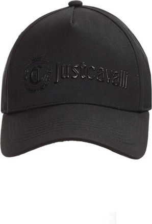Roberto Cavalli Baseballpet met geborduurd logo - Heren - Accessoires - Zwart - Maat: ONE Size Katoen