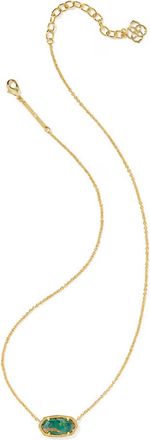 Kendra Scott Womens Elisa Short Pendant Necklace In Veined Green Malachite