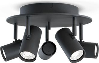 Belid Tyson Focos De Techo Clusters Estructura Negra 5x Gu10