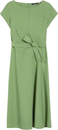 Max Mara Groene Midi Jurk met Boot Halslijn - Dames - Casual kleedjes - Groen - 2XS - Katoen - Kleedjes