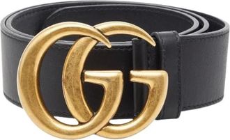 Gucci Pre-owned Belts, female, Black, Size: ONE SIZE Pre-owned GG Marmont Leather Belt