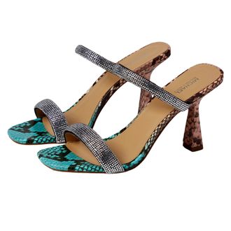 Michael Kors Clara Sandals Ocean Blue Multi 40S2CLHA5S-433 Womens