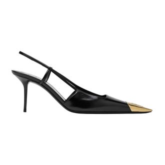 Saint Laurent Schoenen, Dames, Zwart, 37 EU, Leer, Jeanne Slingback Pumps