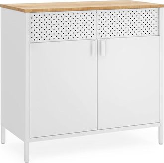 Songmics Armario de almacenamiento de color beige natural y negro tinta