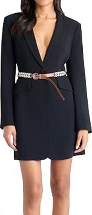 Cinq &agrave; Sept Double Rhinestone Belt Cheyenne Dress In Black