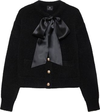 Anine Bing Rhodes cardigan - women - Alpaca/Recycled Nylon - L - Black