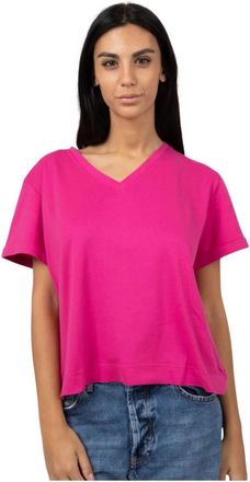 Gran Sasso V-hals T-shirt in verschillende kleuren - Dames - T-shirts - Roze - L - Tops