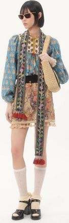 Valentino Top In Cotone E Lurex Stampa Petales DAmour Ricamato Donna MULTICOLOR 40