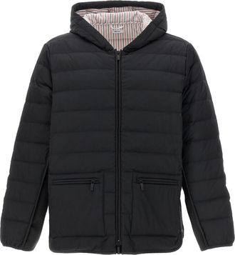 Thom Browne Grey 4 Bar Hooded Puffer Jacket