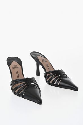 PARIS TEXAS NADIA LEE COHEN Python-Effect Leather Mules NADIA 10 cm Heel Paris Texas
