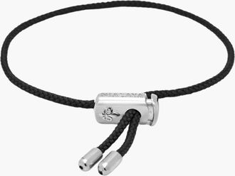 Nialaya Black String Adjustable Silver Lock Bracelet in Black/silver at Nordstrom