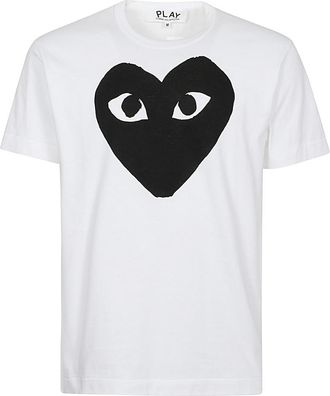 Comme Des Gar&ccedil;ons White Logo Cotton T-shirt