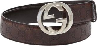Gucci Pre-owned Belts, male, Brown, Size: ONE SIZE Pre-owned Vintage Leather Belt