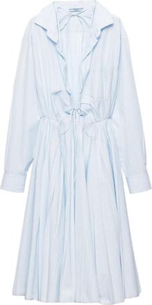 Prada Abito midi a maniche lunghe con scollo a V - Blu