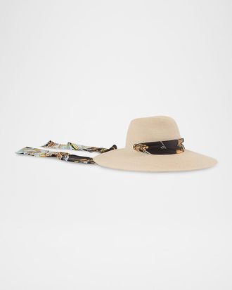 Eugenia Kim Cassidy Sun Hat with Satin Scarf