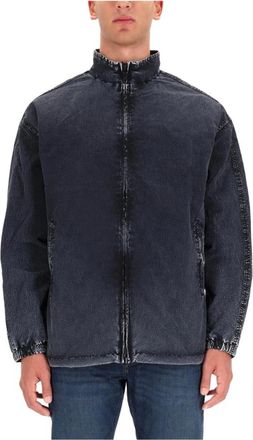Diesel Washed Denim Track Jacket - Heren - Spijkerjassen - Blauw - 2XL - Denim - Jassen