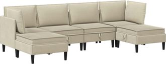 vidaXL Juego De Muebles De Sal&oacute;n 6 Uds. Arena Tela Vidaxl