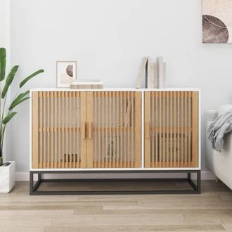 vidaXL Aparador De Madera Contrachapada Blanco 105x30x65 Cm Vidaxl