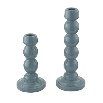 Ballard Designs Set of 2 Flynn Taper Candleholders - Cornflower - Ballard Designs