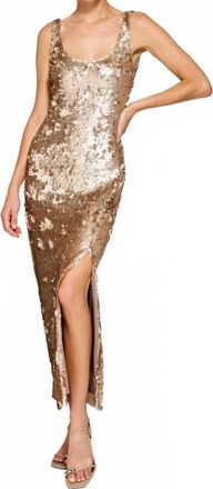 Line & Dot Naida Sequins Dress In Gold