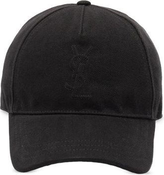 Saint Laurent Caps, male, Black, Size: 59 CM Casquette Logo Relief