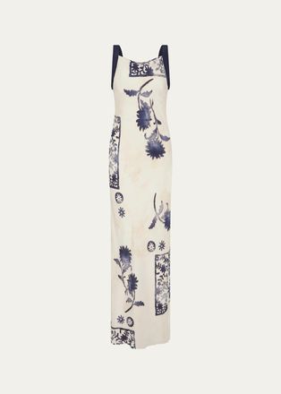 Sir. Phillipa Stamp-Print Maxi Slipdress