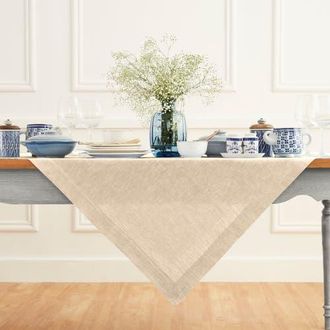 Solino Home Linen Table Throw - Athena, 52 x 52, 52 x 52 in Champagne Beige at Nordstrom, Size Medium