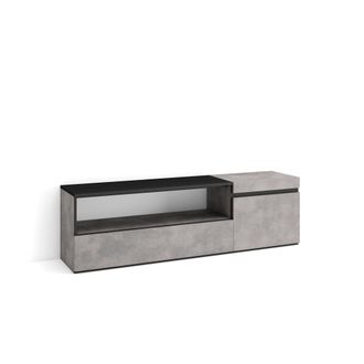 Skraut Home Skraut Home - Mueble Tv, Televisi&oacute;n, Muebles De Sal&oacute;n, Almacenaje, 150x45x35cm, Para Tv Hasta 65, Con Almacenamiento, Estilo Moderno, Gris Cemento