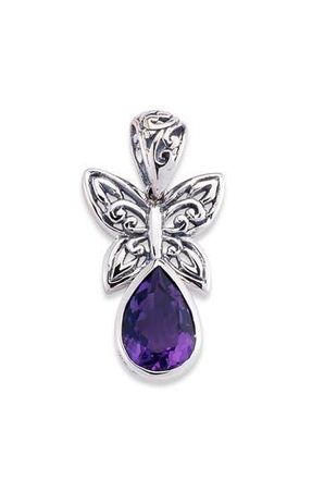 Samuel B. Amethyst Butterfly Pendant in Purple at Nordstrom Rack