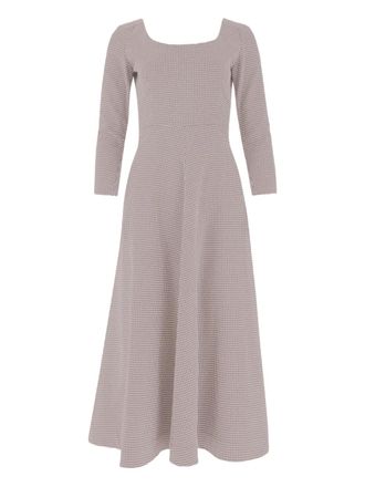 Rosie Assoulin Jackie Oh houndstooth-pattern midi dress - women - Fabric - 4 - Red