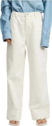 Denimist Payden Relaxed Carpenter Pants - Dames - Wijde Broeken - Wit - W27 - Katoen - Broeken