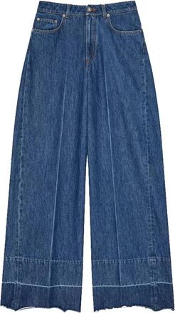Givenchy Jeans, Dames, Blauw, W28, Denim, Raw Edge Wide Leg Denim Broeken