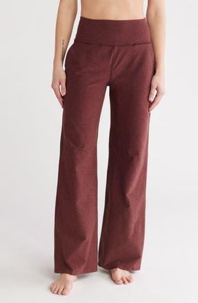 Beyond Yoga Space Dye Wide Leg Pants in Chocolate Heather at Nordstrom Rack, Size Large