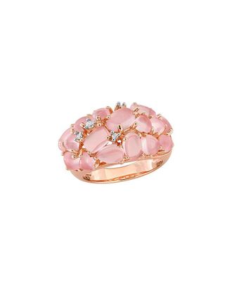 Rina Limor Rose Gold-Plated Silver 7.86 ct. tw. Diamond & Rose Quartz Ring