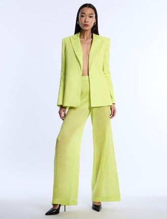 BCBGeneration Airy Sheer Textured Pant in Chartreuse at Nordstrom, Size 8