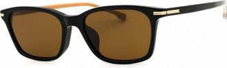 HUGO BOSS Mens BLACK Rectangular Sunglasses BOSS 1669/F/SK 0807/70 56