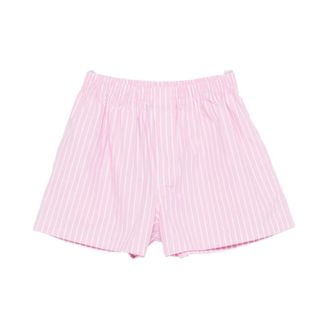Balenciaga Striped Cotton Shorts - female - Balenciaga - Short Shorts - Pink - M - Shorts