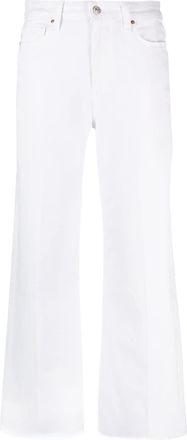 Paige high-waist denim trousers - women - Cotton/Elastane - 27 - White