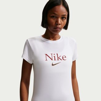 Nike Womens Nike Sportswear Cropped T-Shirt in White | IQ0680-100