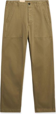 Fortela Newfatigue Herringbone Cotton Fatigue Trousers in Olive at Nordstrom, Size 36 Eu