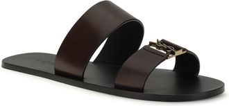Saint Laurent Mens Babylone Sandals Coffee Calf Leather Bos Taurus