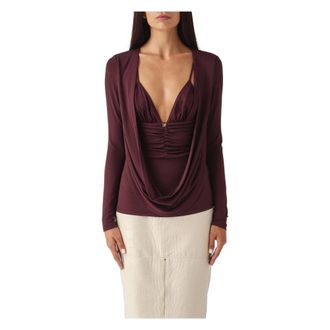 Elisabetta Franchi Mujer, Camisetas, P&uacute;rpura, Talla: M