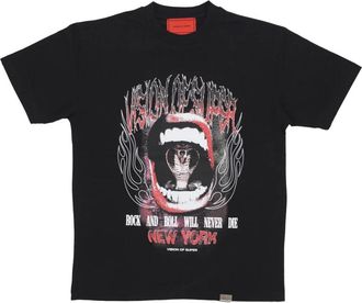 Vision Of Super Cobra Mouth Print Tee Zwart T-Shirt - Heren - T-shirts - Zwart - M - Katoen - Tops