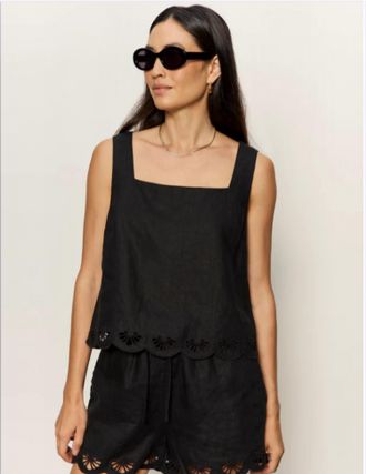Sanctuary Almost There Linen Tank In Black