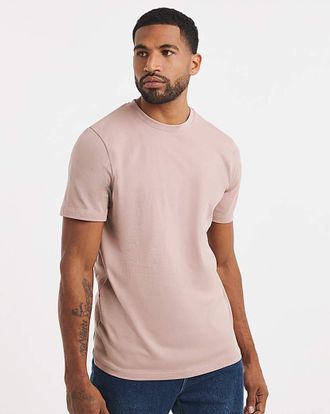 Jacamo Crew Neck T-Shirt Long - Pink
