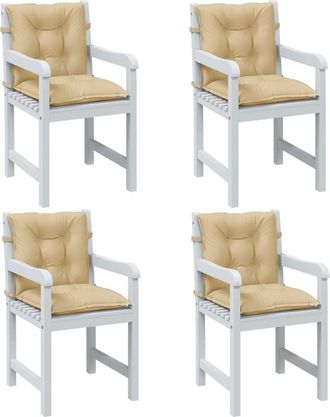 vidaXL Cojines Silla Respaldo Bajo 4 Ud Tela Beige Melange 100x50x7 Cm Vidaxl
