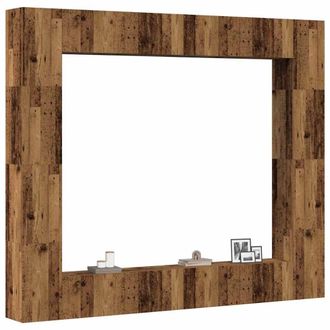 Berkfield Home Wall Mounted TV cabinets 8 pcs Old Wood Engineered Wood in Brown